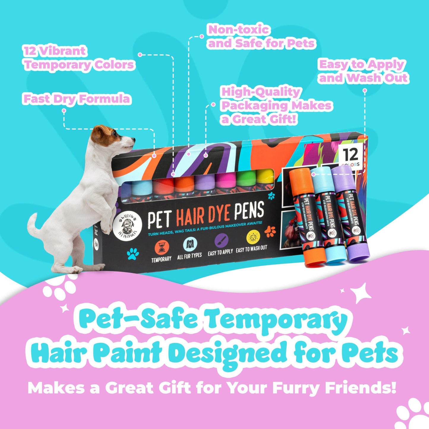 Dog Hair Dye 12 Color Dog Safe Hair Dye Dog Dye Non Toxic &
