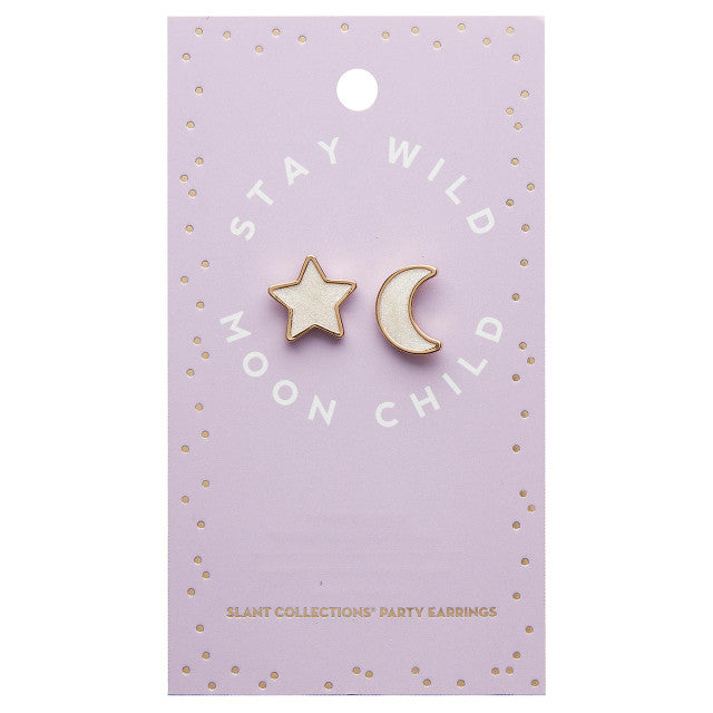 Stay Wild Moon Child Stud Earrings | Mismatched Moon and Star Earrings – Trendy Drop 2025 Edition