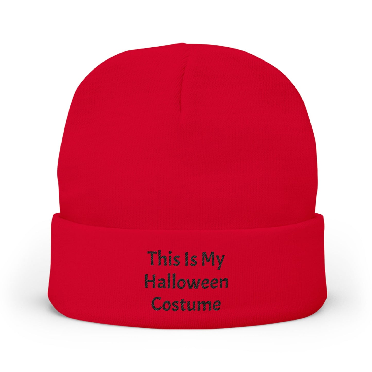 This Is My Halloween Costume Knit Beanie, Embroidered Beanie Hat, Spooky Party Accessory, Winter Warmth, Gift for Halloween Lovers