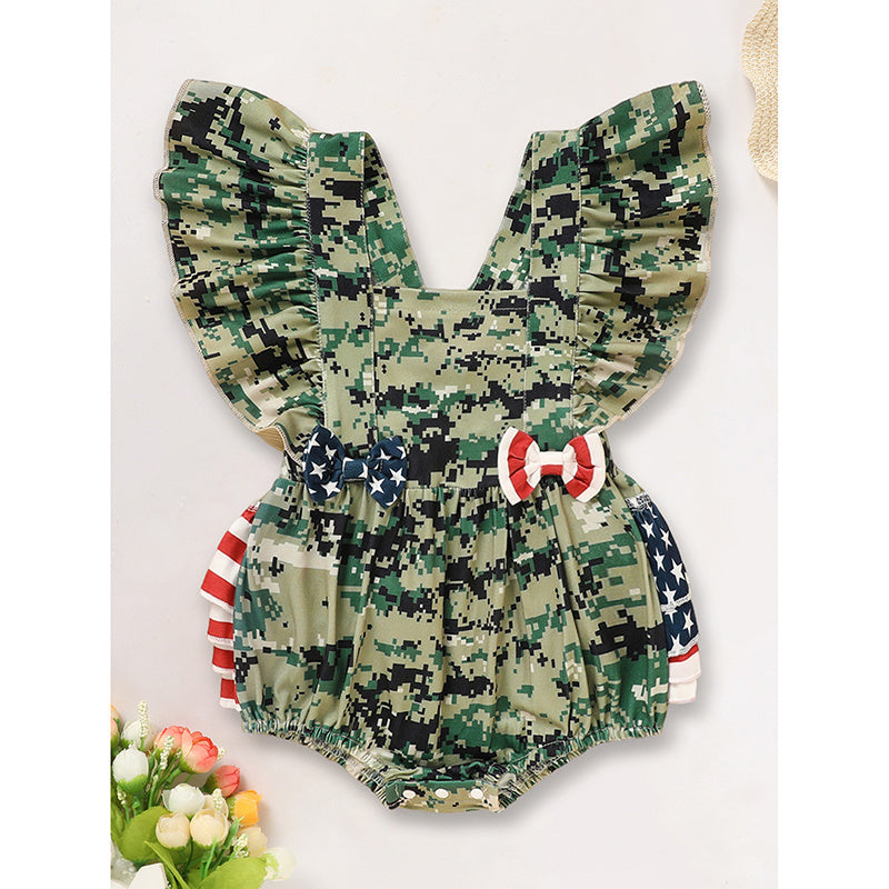 Baby's Girl 4th Of July Independence Day Style Camouflage Pattern