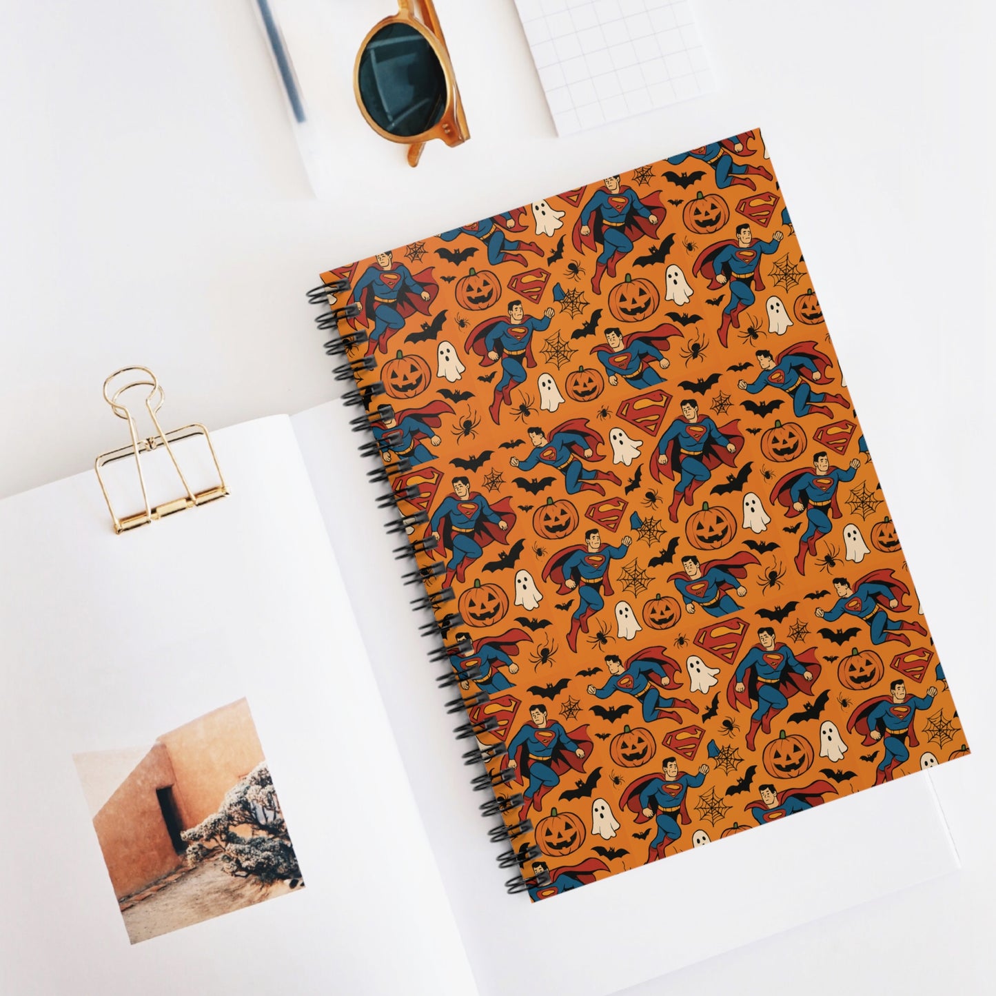 Halloween-Themed Spiral Notebook - Superheroes & Spooky Designs, Perfect for Fall Writing, Creative Journaling, & Gift Ideas