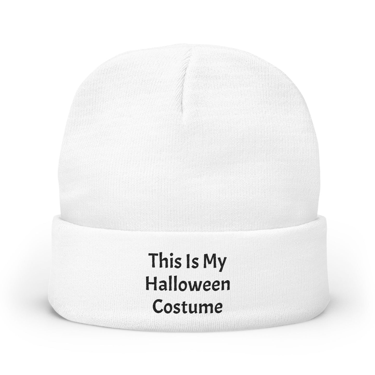 This Is My Halloween Costume Knit Beanie, Embroidered Beanie Hat, Spooky Party Accessory, Winter Warmth, Gift for Halloween Lovers