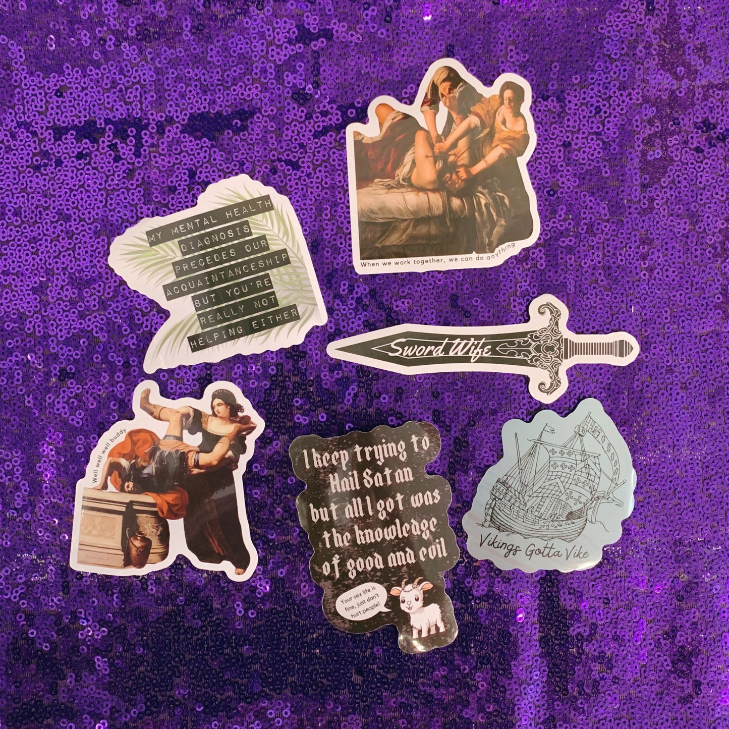Besties Doing a Nice Beheading! Judith Slaying Holofernes Sticker |