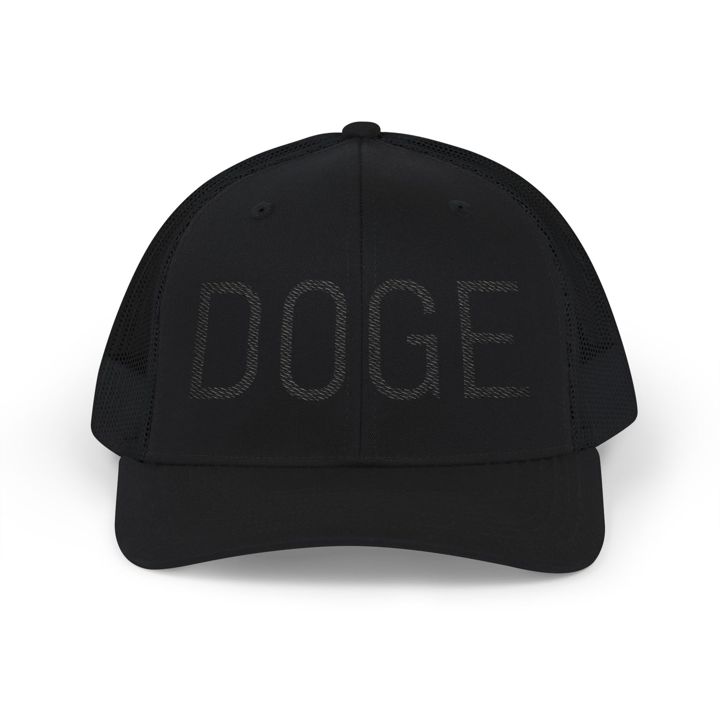 Black-on-Black DOGE Snapback Hat – Elon Style Trucker Cap | Funny Gift for Crypto Fans