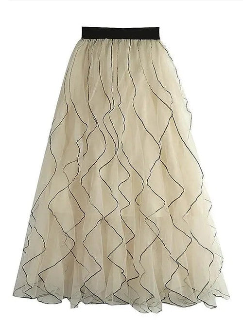 Ruffle midi skirt