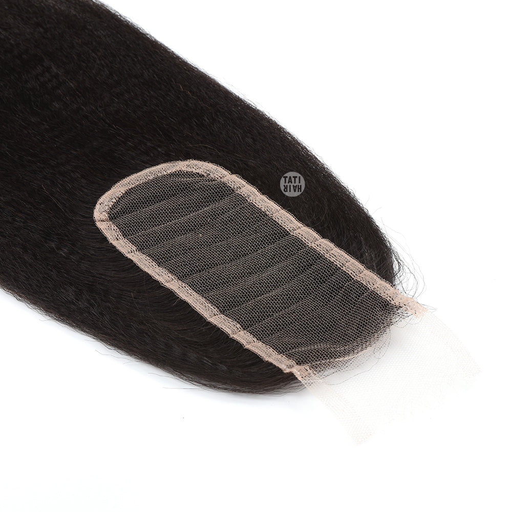2X6 HD Lace Closure Yaky Texture Kinky Straight Swiss HD Lace Virgin