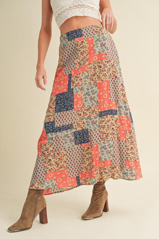 Aemi + Co Printed Maxi Skirt