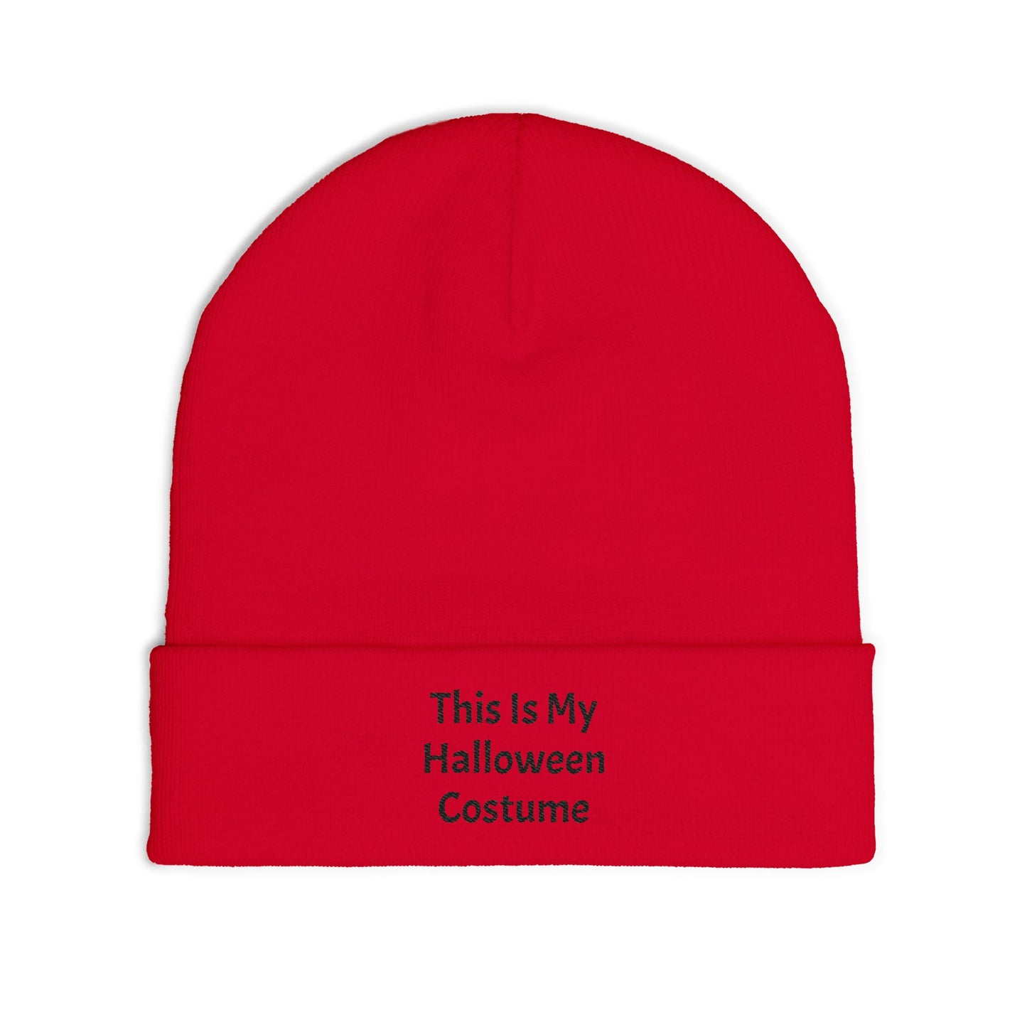 This Is My Halloween Costume Knit Beanie, Embroidered Beanie Hat, Spooky Party Accessory, Winter Warmth, Gift for Halloween Lovers