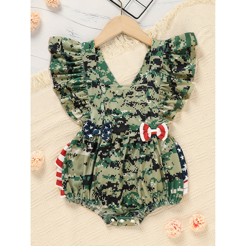 Baby's Girl 4th Of July Independence Day Style Camouflage Pattern