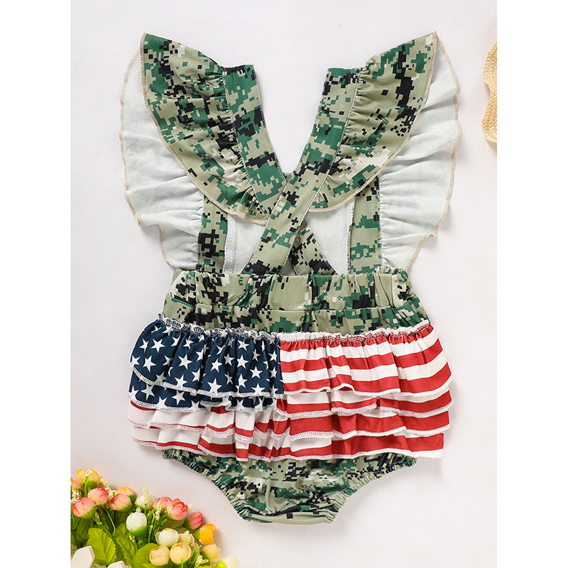 Baby's Girl 4th Of July Independence Day Style Camouflage Pattern
