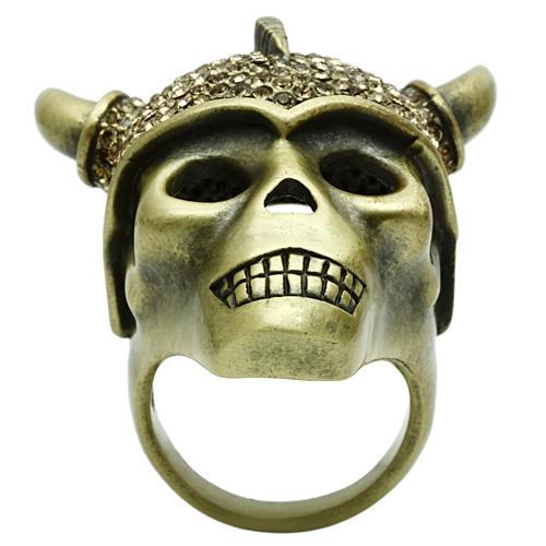3W019 - Antique Copper White Metal Ring with Top Grade Crystal in