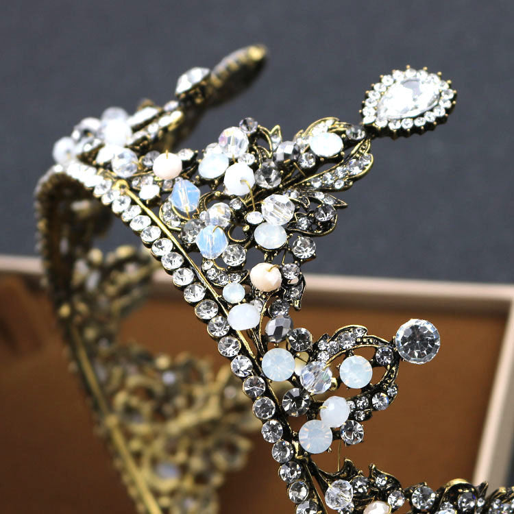 Korean bride rounded crown princess pearl diamond wedding ornaments