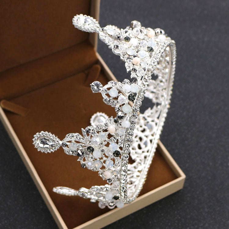 Korean bride rounded crown princess pearl diamond wedding ornaments