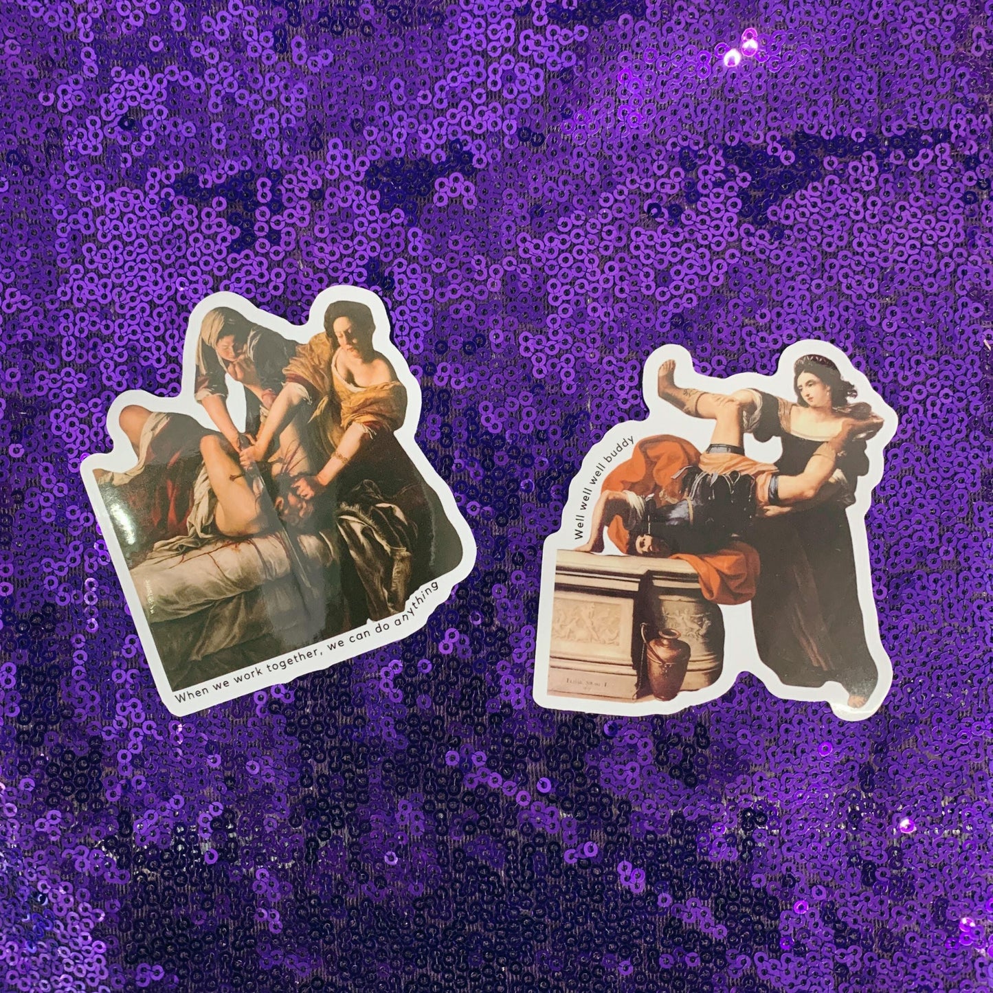 Besties Doing a Nice Beheading! Judith Slaying Holofernes Sticker |