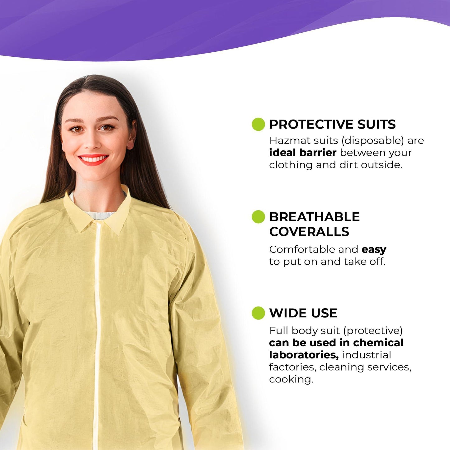 AMZ Medical Supply Disposable Coveralls for Men Women Large. 5 Pack