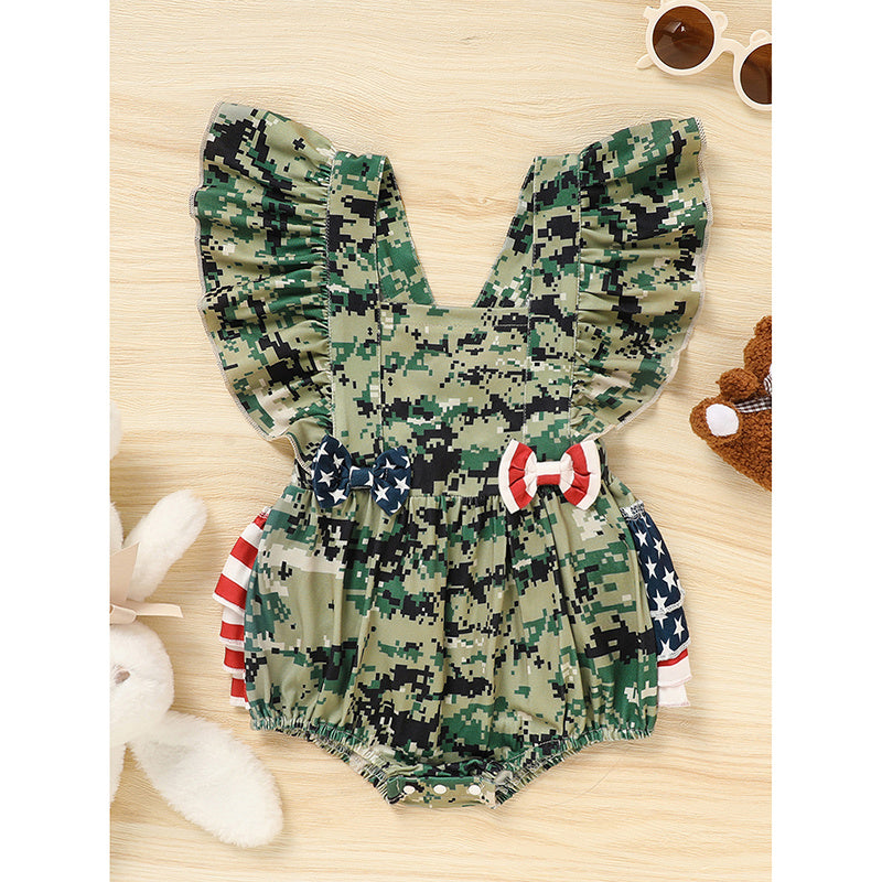 Baby's Girl 4th Of July Independence Day Style Camouflage Pattern