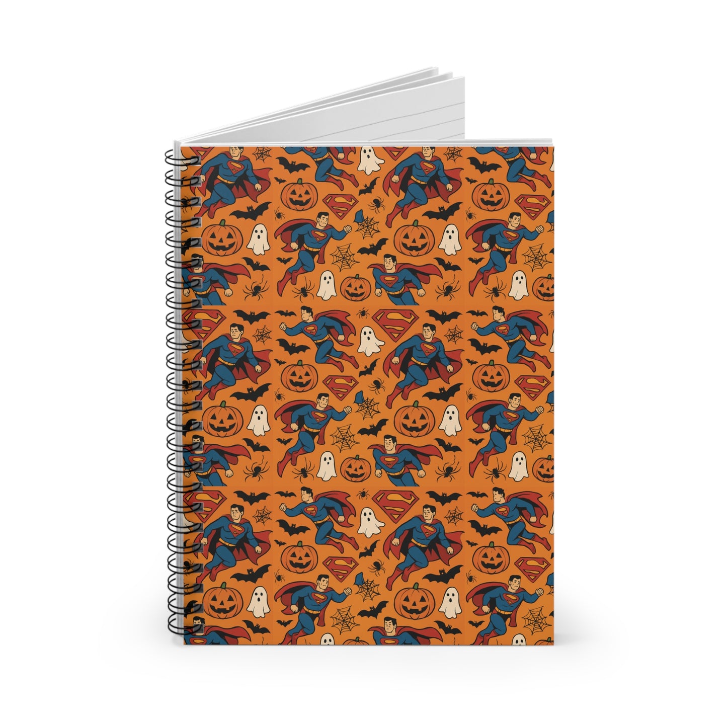 Halloween-Themed Spiral Notebook - Superheroes & Spooky Designs, Perfect for Fall Writing, Creative Journaling, & Gift Ideas