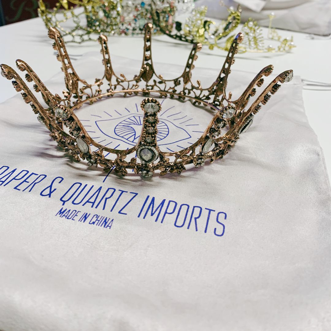 Aggressively Rosy Crown Tiara in Rose Gold and Opal | Royalty Crown Pa