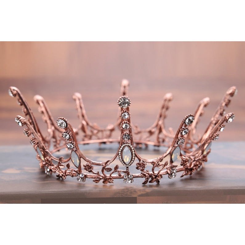 Aggressively Rosy Crown Tiara in Rose Gold and Opal | Royalty Crown Pa