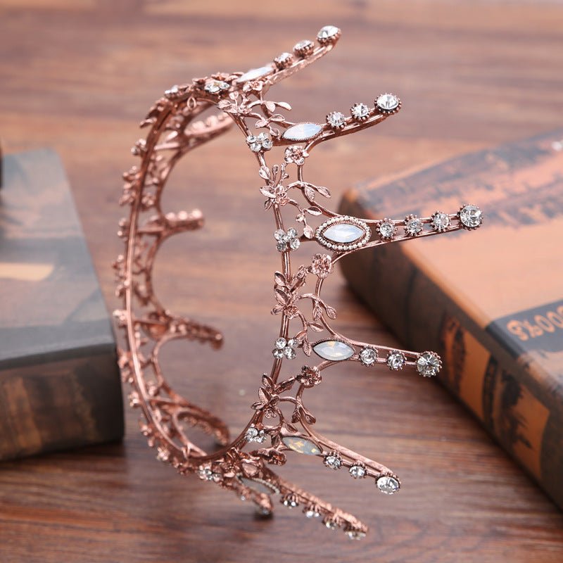 Aggressively Rosy Crown Tiara in Rose Gold and Opal | Royalty Crown Pa