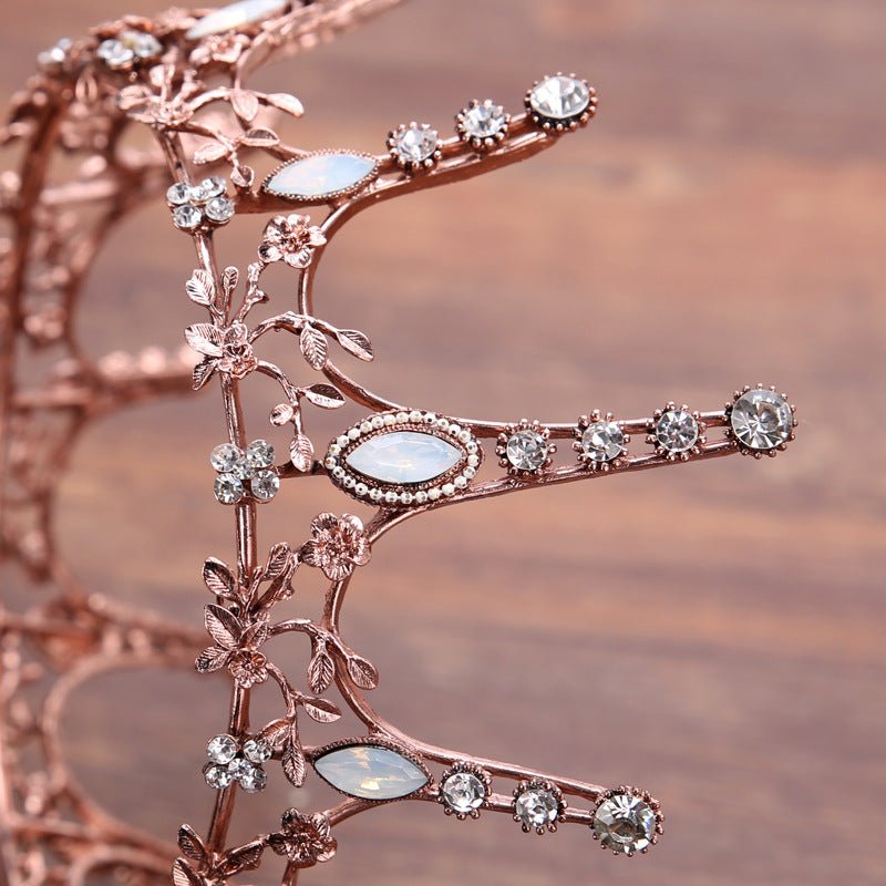 Aggressively Rosy Crown Tiara in Rose Gold and Opal | Royalty Crown Pa