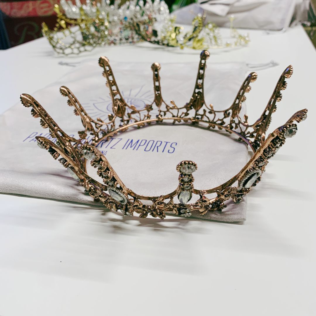 Aggressively Rosy Crown Tiara in Rose Gold and Opal | Royalty Crown Pa