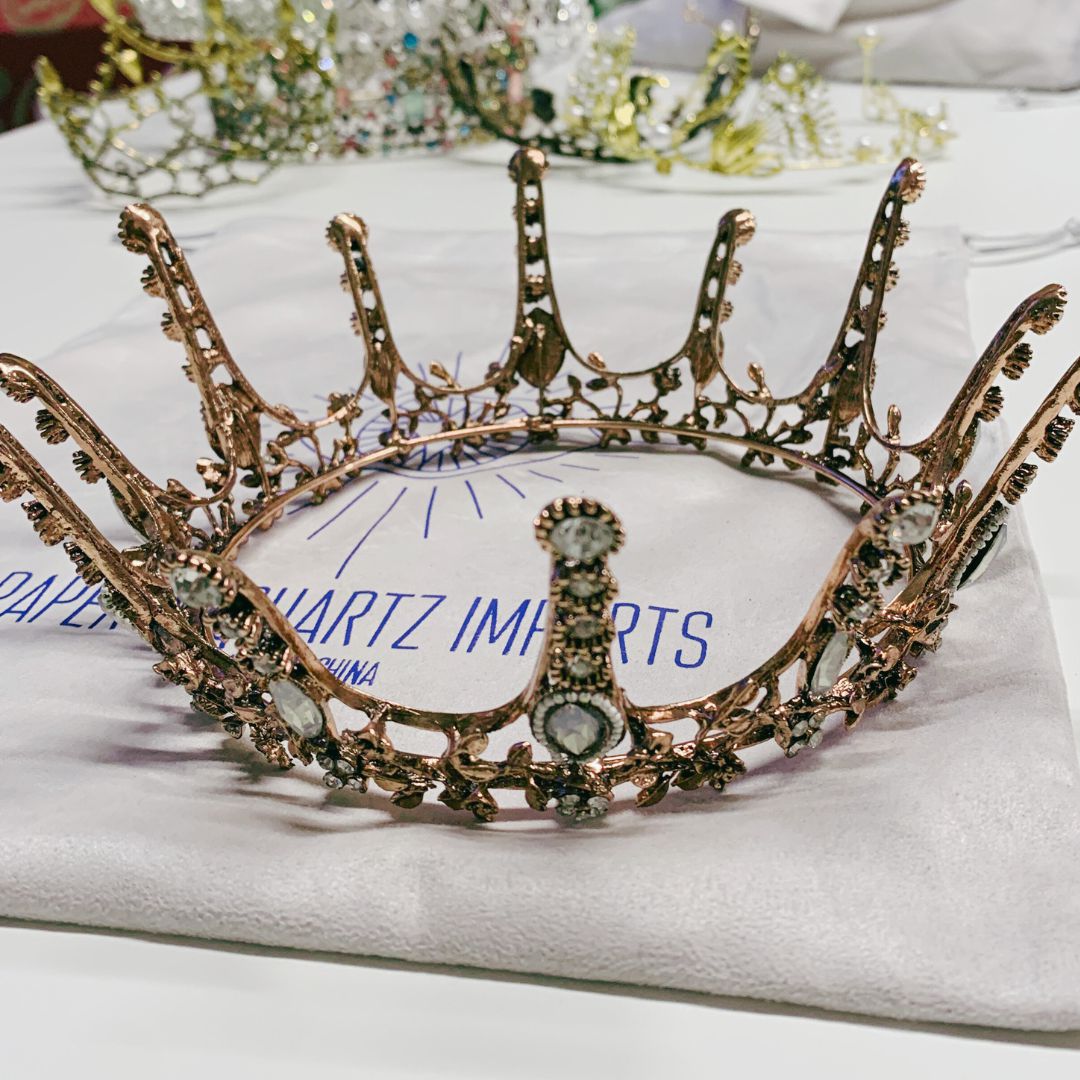 Aggressively Rosy Crown Tiara in Rose Gold and Opal | Royalty Crown Pa