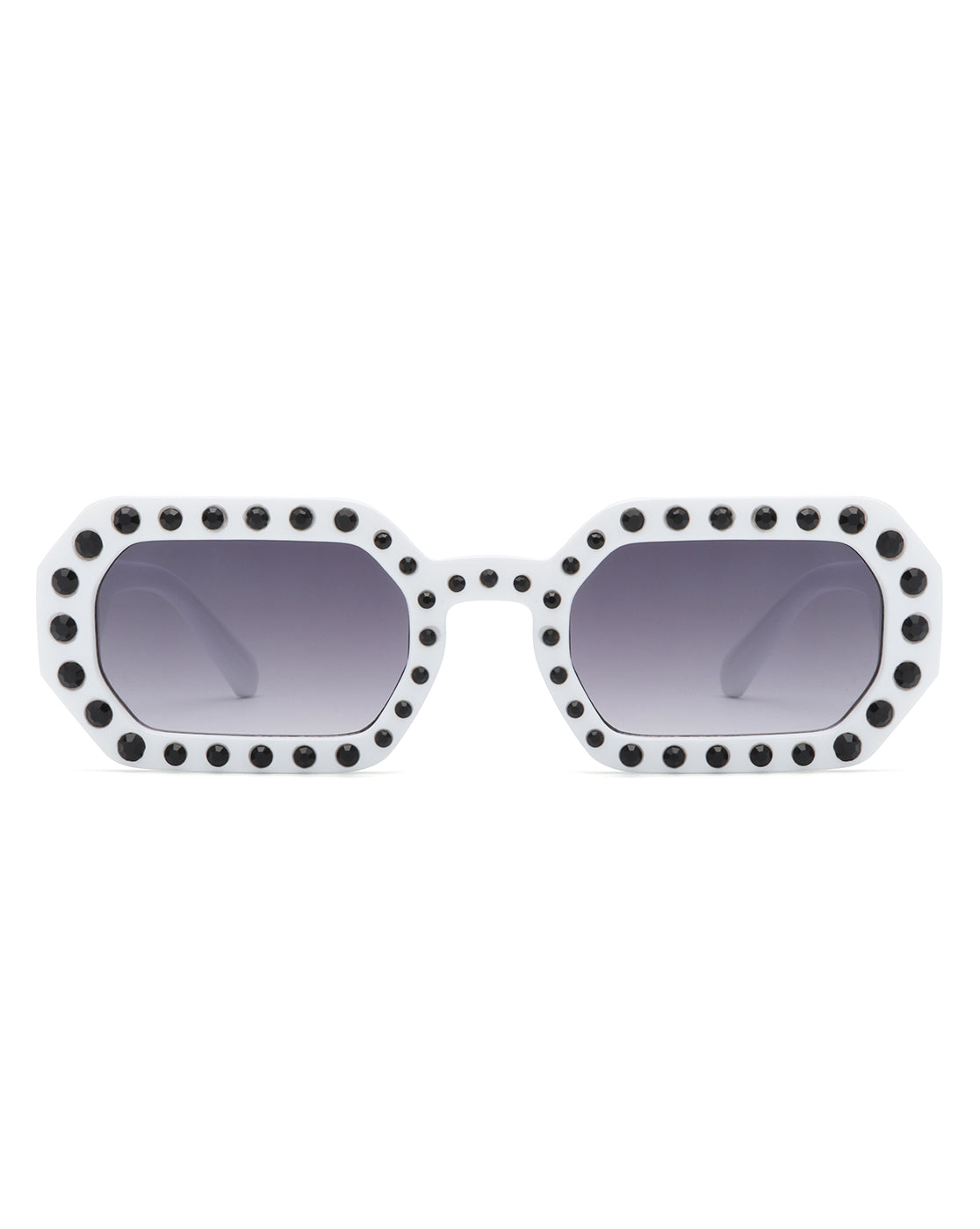 Whisp - Square Retro Rhinestone Tinted Geometric Fashion Sunglasses