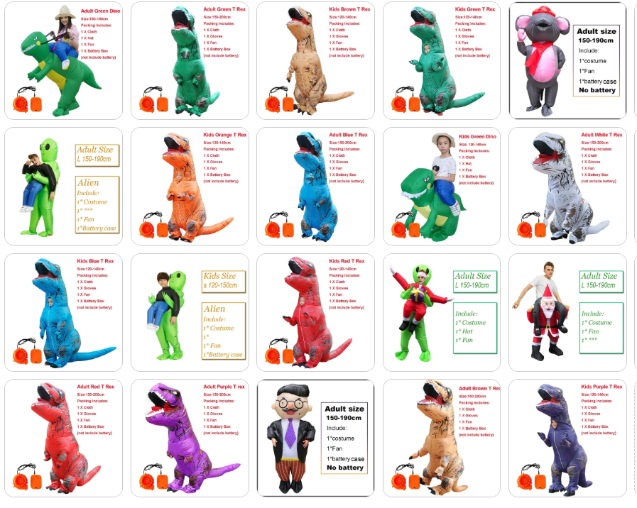 Inflatable Halloween Costume – Dinosaurs, Aliens, Cowboys & More!