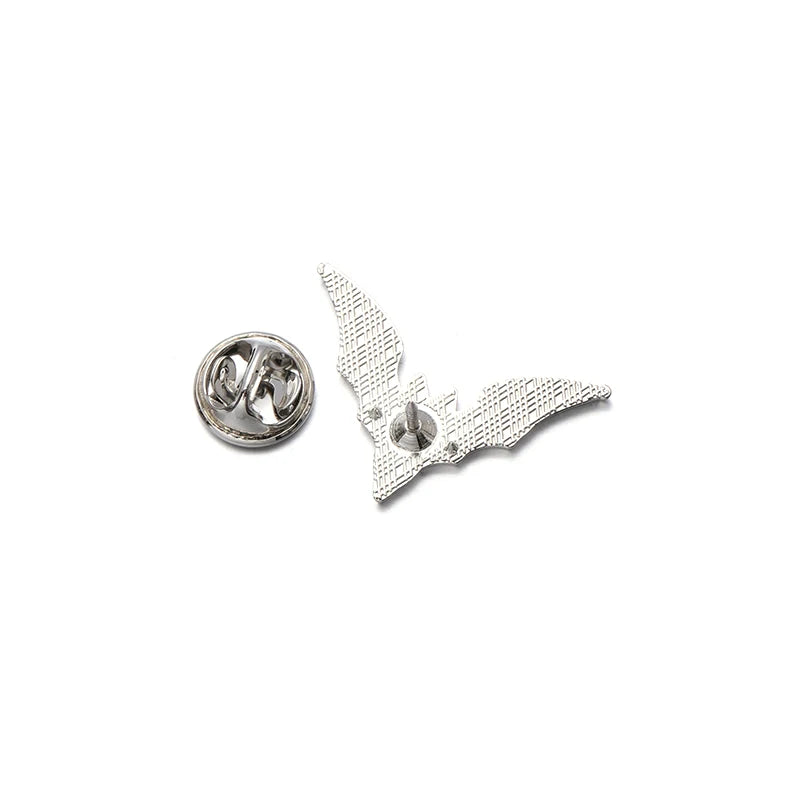 2pcs Bat Enamel Pins Gothic Punk Witch Halloween Brooch Collar Badge