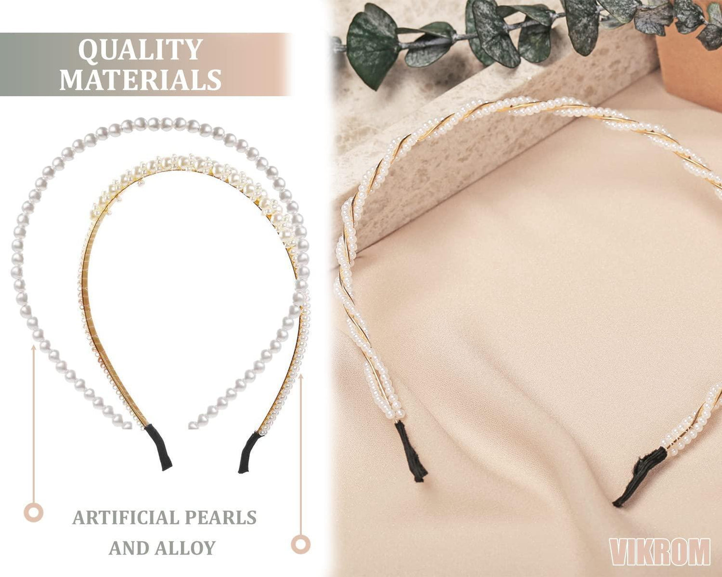 4 Pcs Pearl Headbands for Women Headbands for Hair Band With Pearls