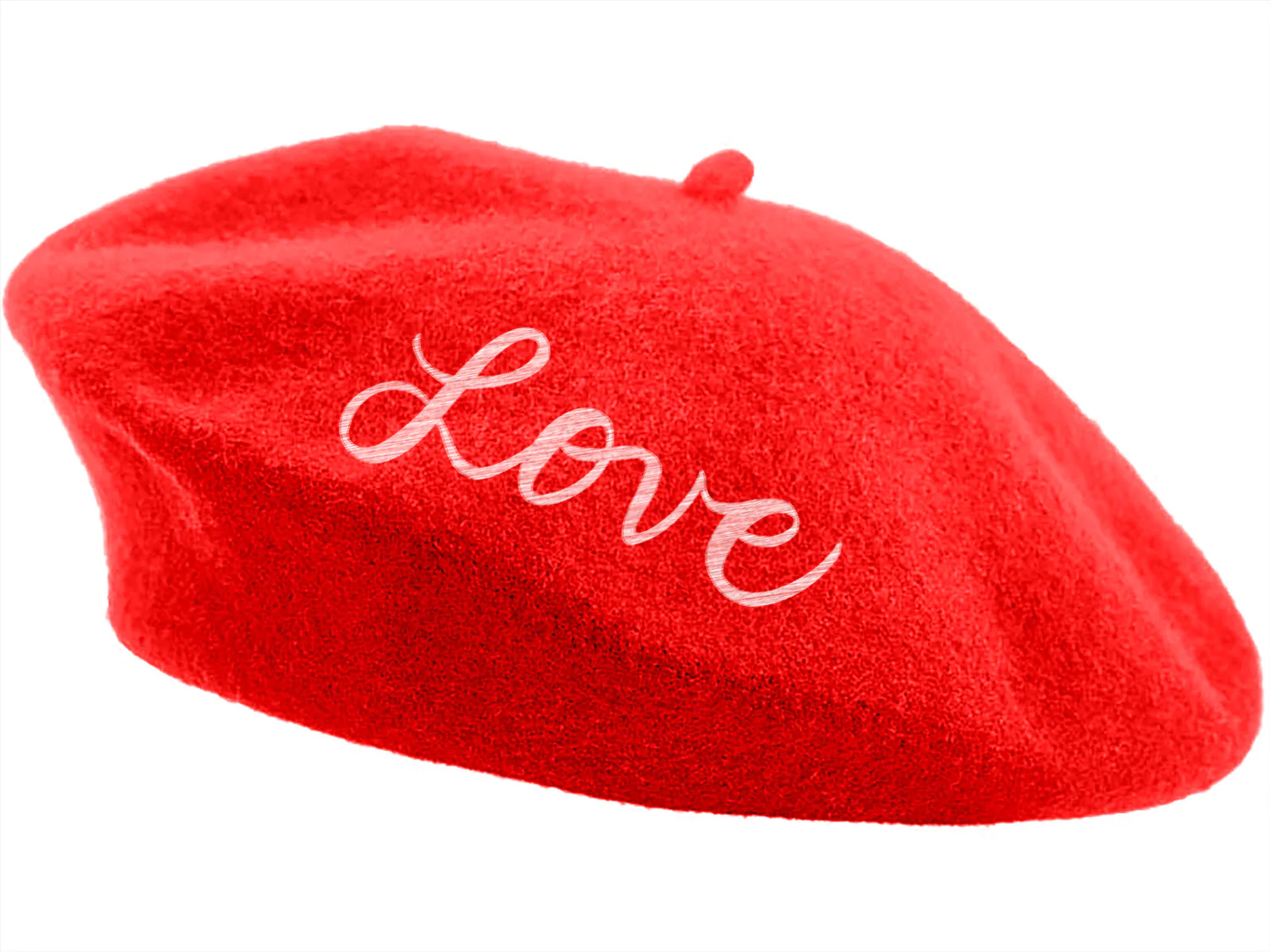 Embroidered Berets in 5 Fun Colors and Sayings | Wool and Nylon