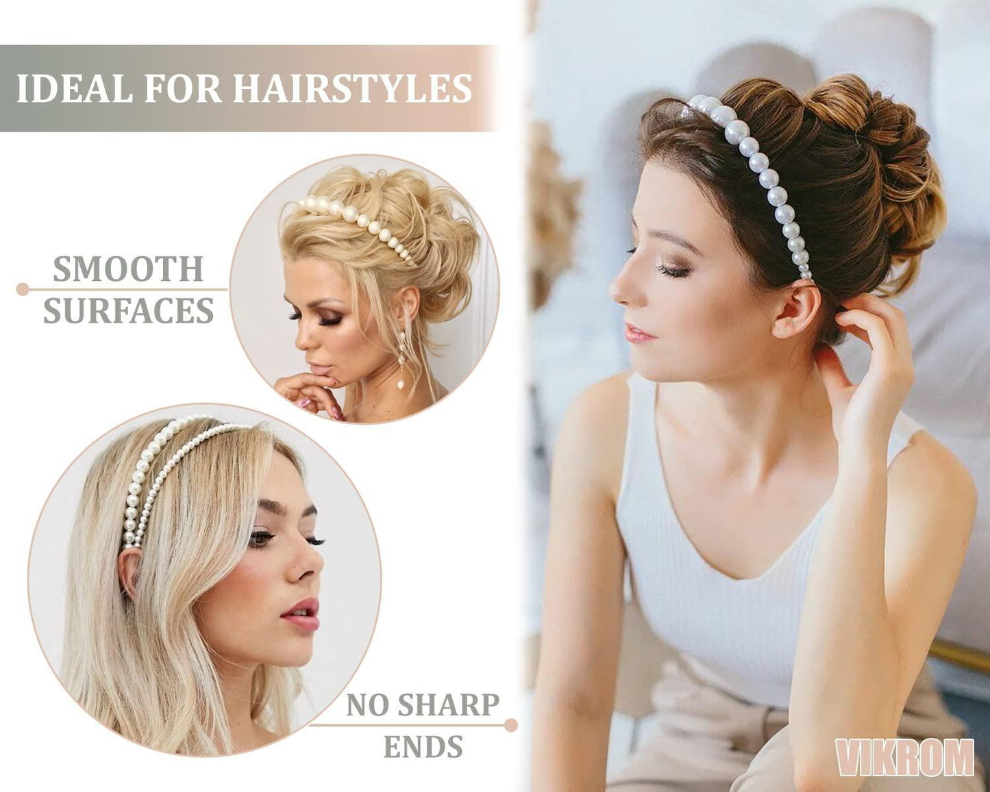 4 Pcs Pearl Headbands for Women Headbands for Hair Band With Pearls