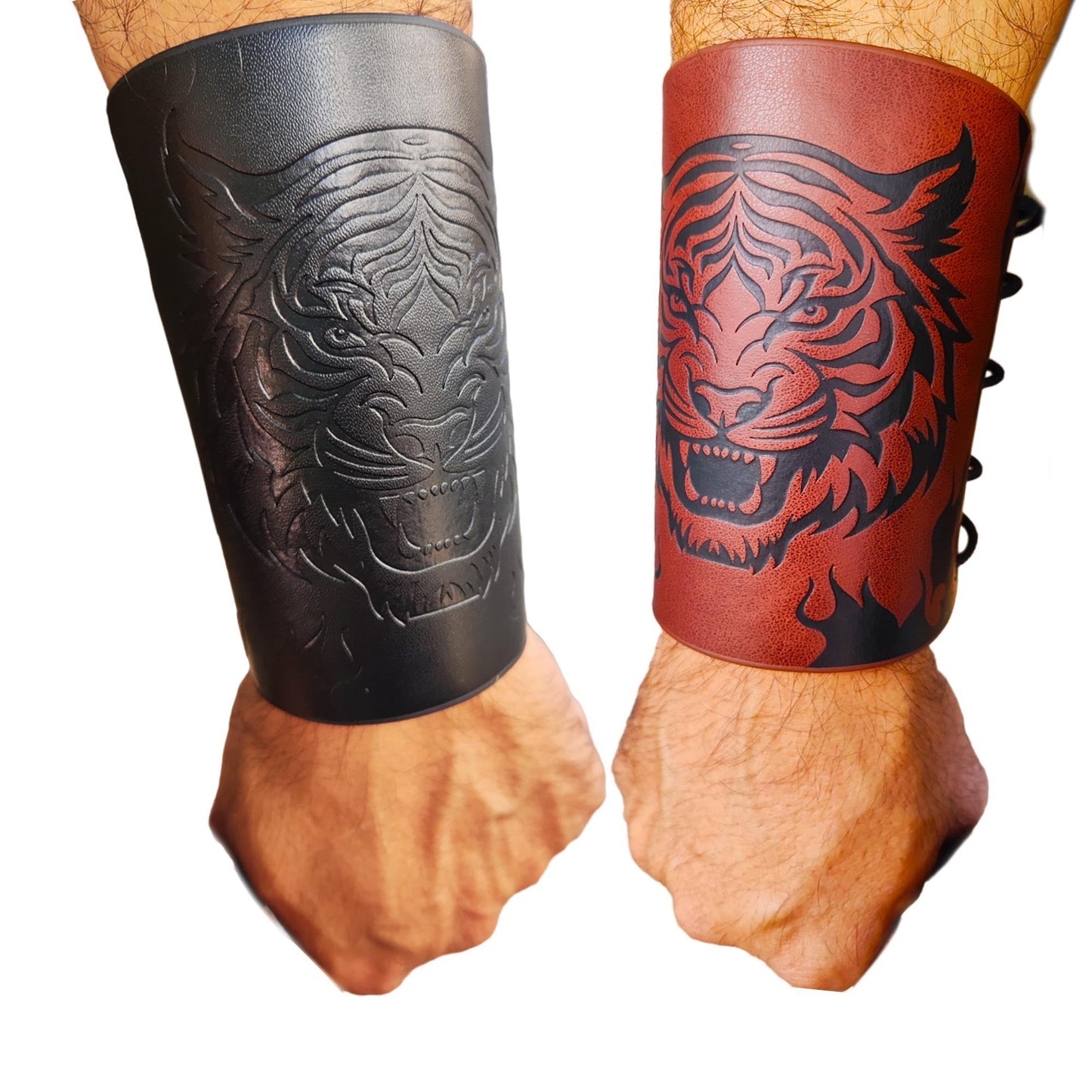 Tiger Bracelet Bracer Pu Leather Cuff Medieval Halloween Costume men