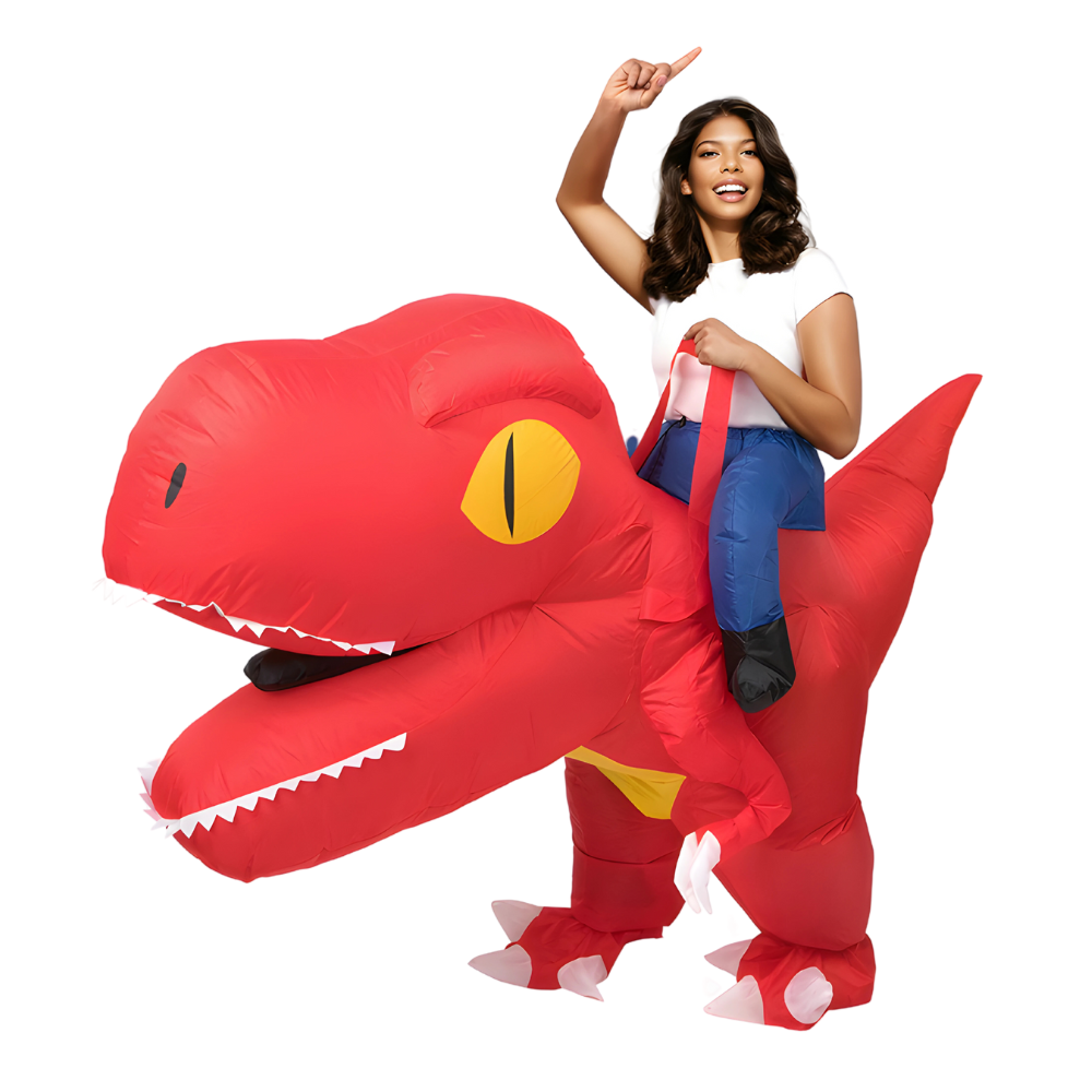 Adult Giant Head Ride-on Dinosaur Inflatable Costume Halloween Cosplay – Trendy Drop 2025 Edition