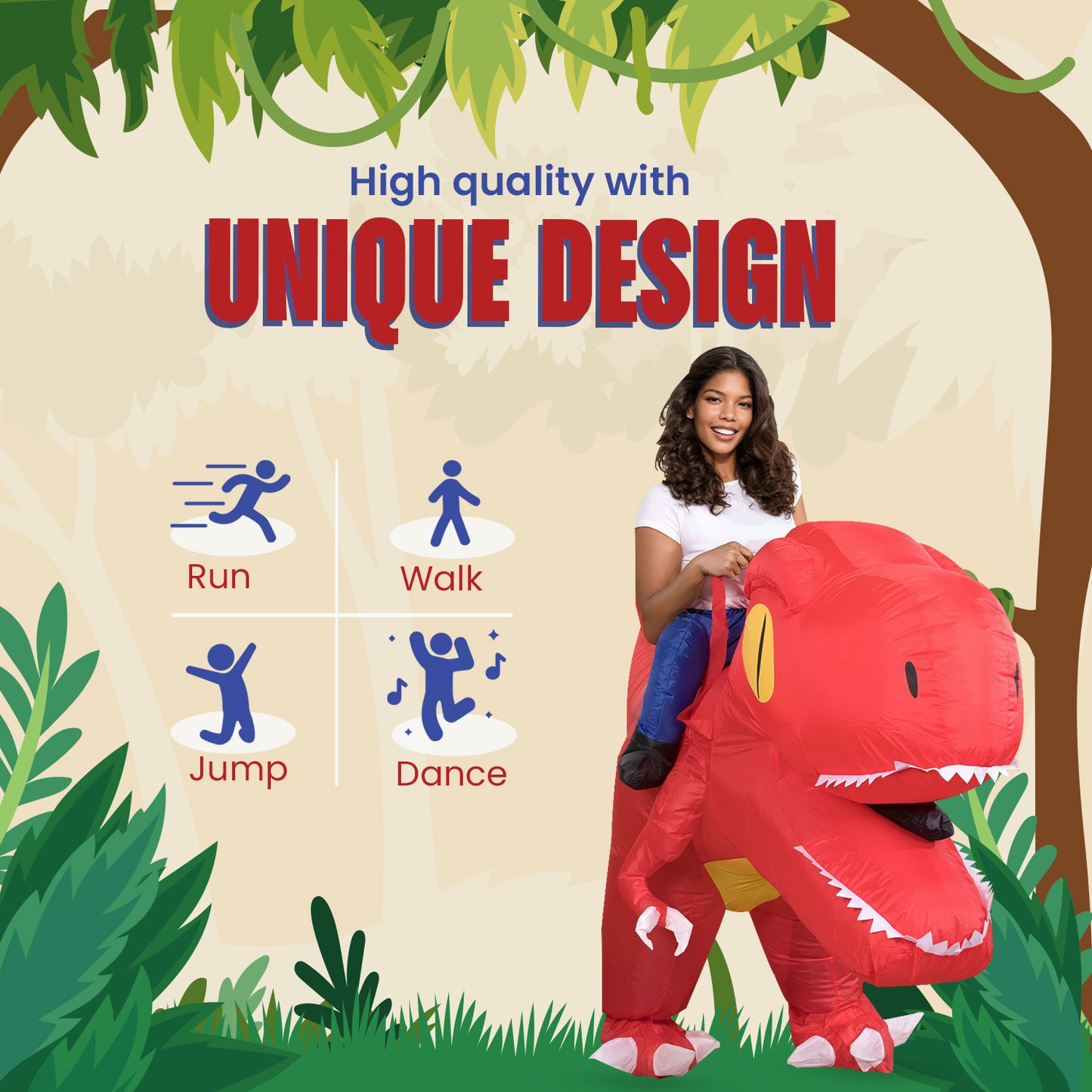 Adult Giant Head Ride-on Dinosaur Inflatable Costume Halloween Cosplay – Trendy Drop 2025 Edition
