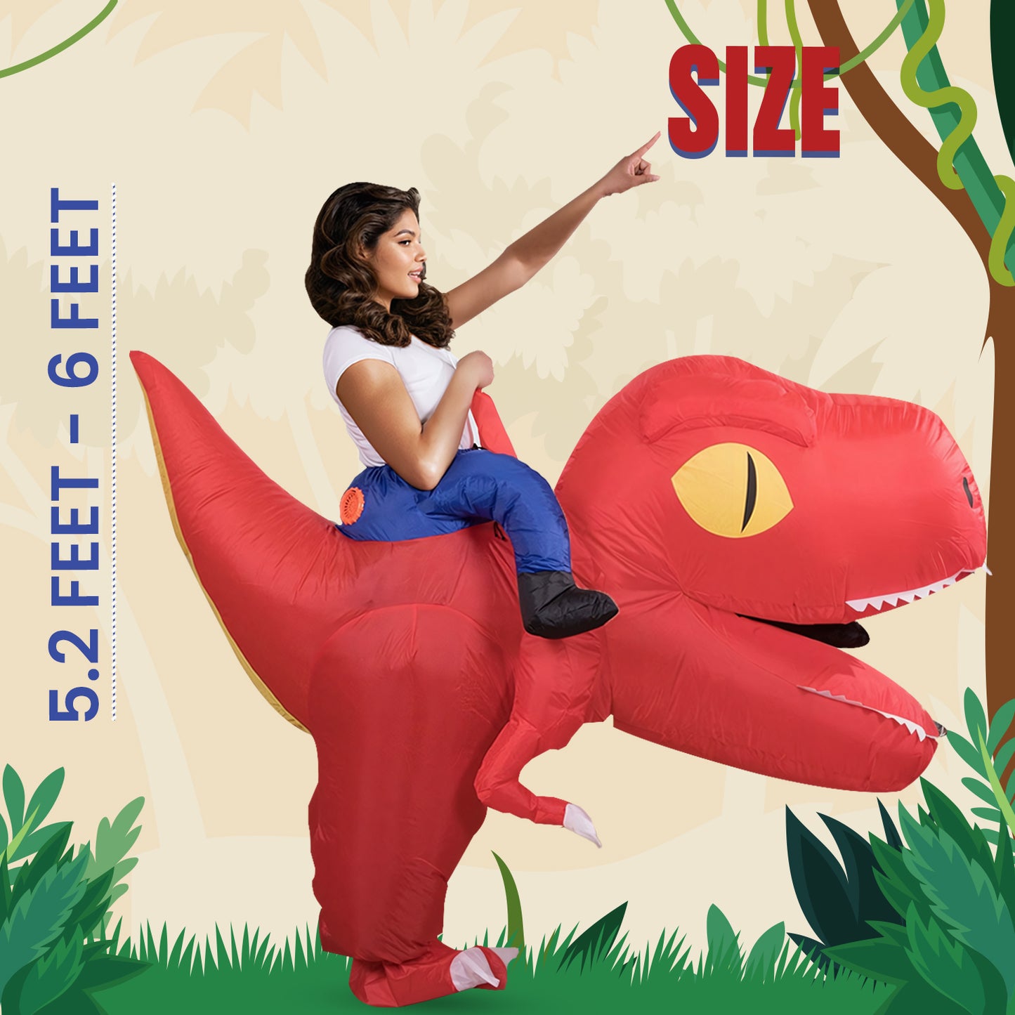 Adult Giant Head Ride-on Dinosaur Inflatable Costume Halloween Cosplay – Trendy Drop 2025 Edition