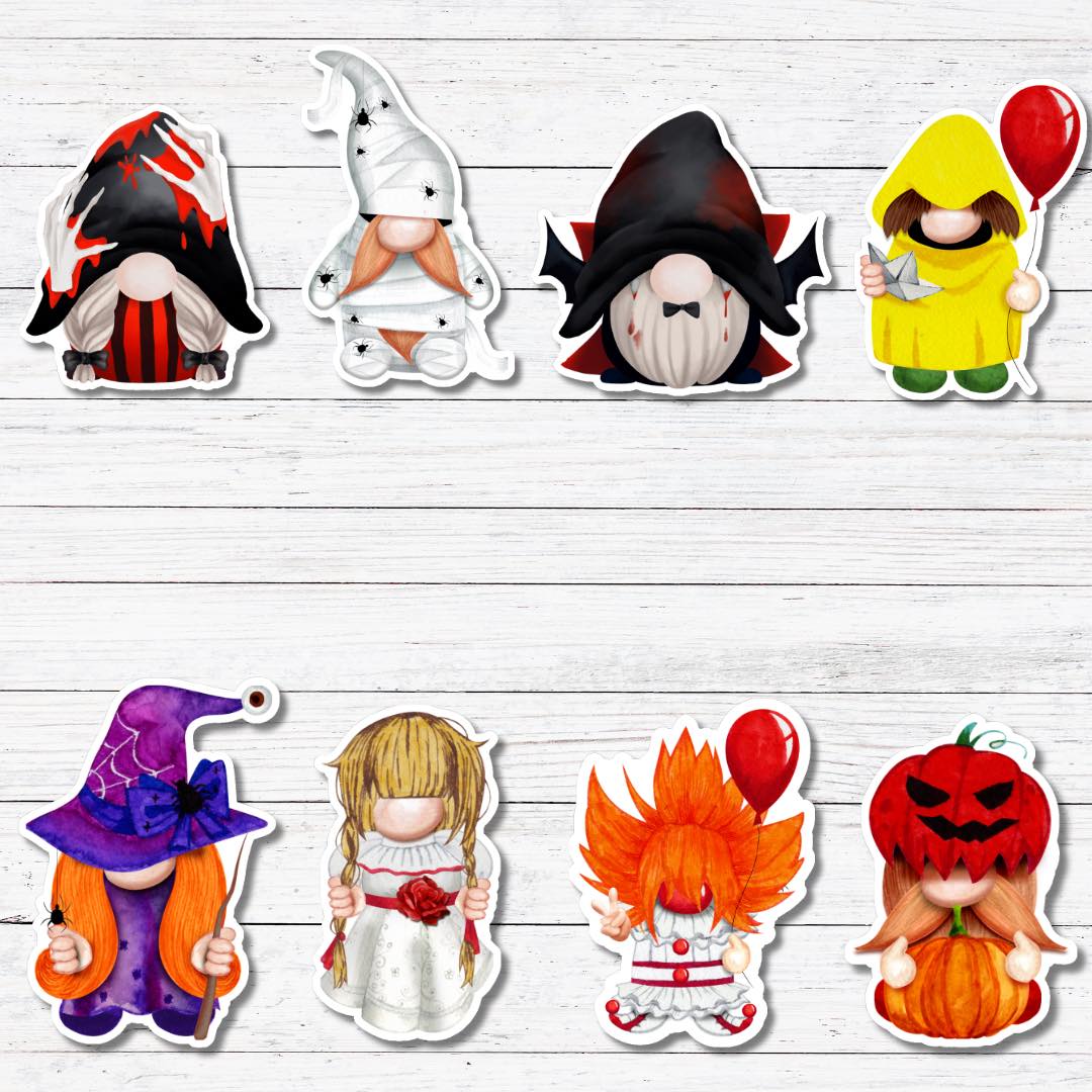 Vampire Gnome- Scary Gnome Stickers/Magnet