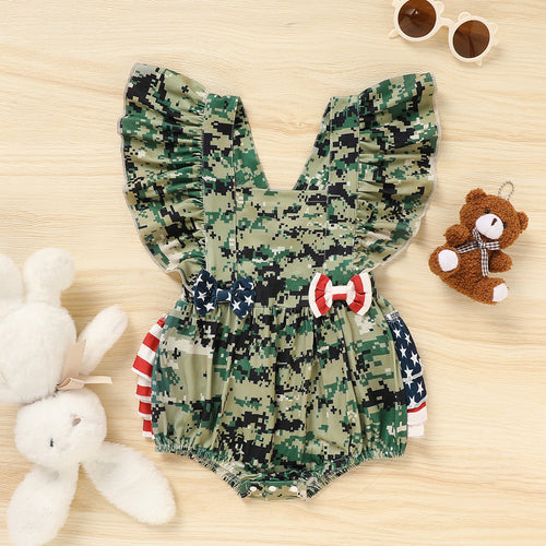 Baby's Girl 4th Of July Independence Day Style Camouflage Pattern
