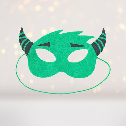 Green Alien Monster Felt Kids Costume Mask
