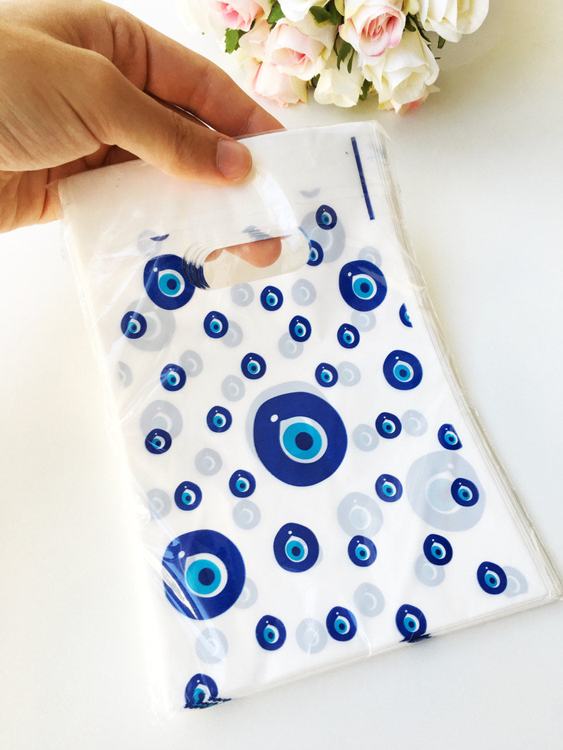 100 pcs evil eye bag - evil eye gift bag - evil eye coin bag - evil