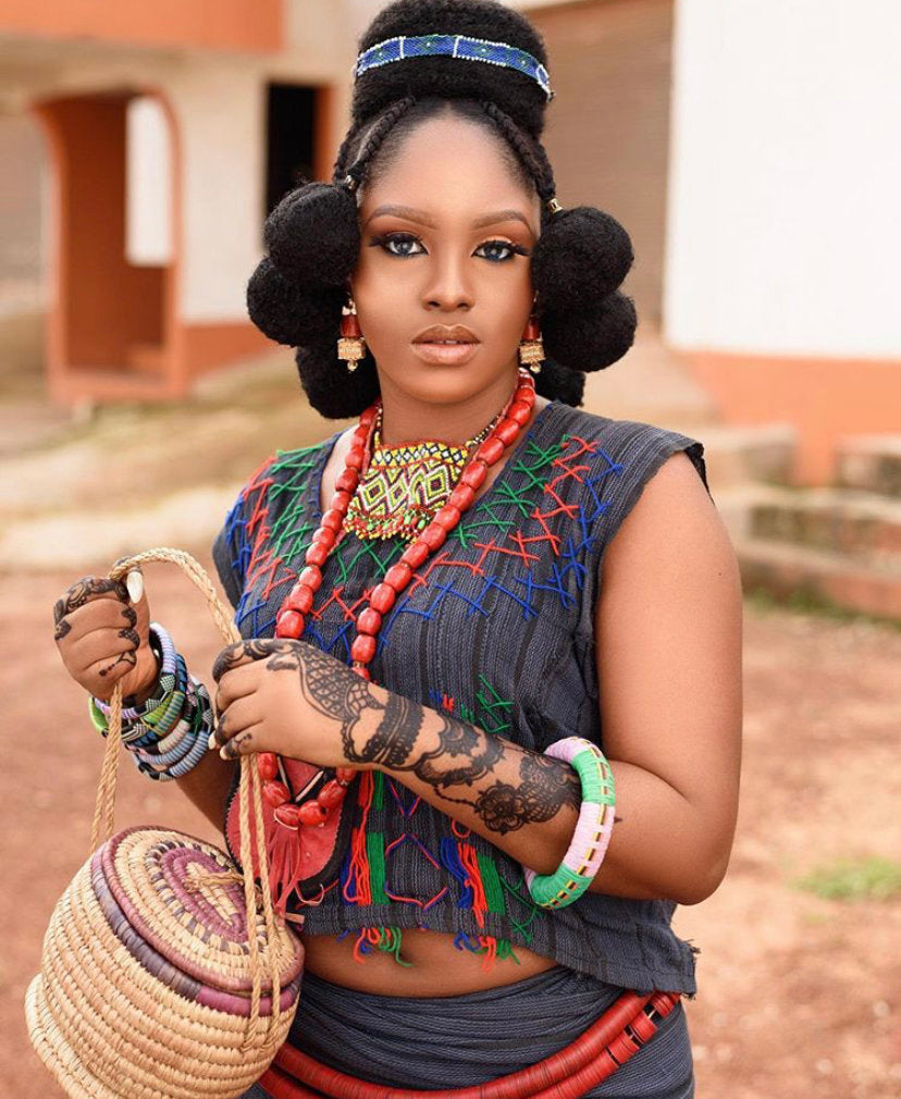 Fulani women’s costume/clothing and complete accessories