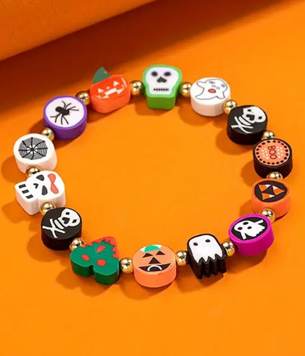 HALLOWEEN THEME STRETCH BRACELET - TRICK OR TREAT – Trendy Drop 2025 Edition