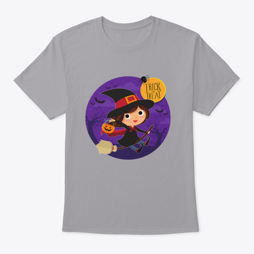 Cute Witch On Broom Vector Cartoon Illustration Shirt Design