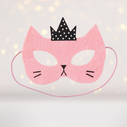 Pink Princess Kitty Cat Felt Costume Mask