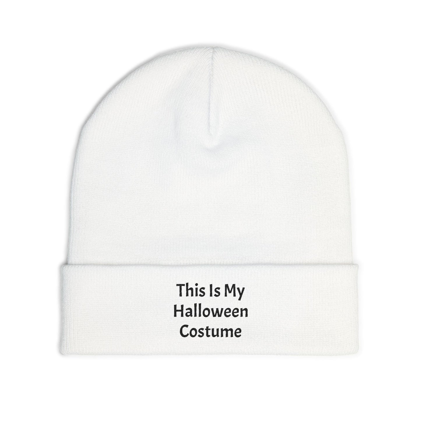 This Is My Halloween Costume Knit Beanie, Embroidered Beanie Hat, Spooky Party Accessory, Winter Warmth, Gift for Halloween Lovers