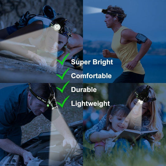 990000LM Rechargeable LED Headlamp Zoomable Torch Tactical Headlight