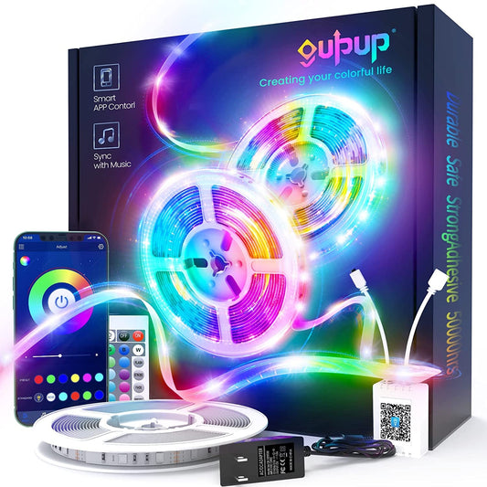 50 FT LED Strip Lights,Bluetooth LED Lights for Bedroom, Color