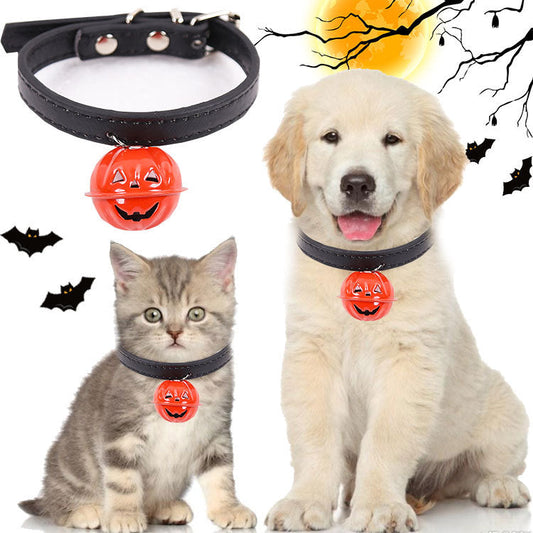 Halloween Pumpkin Bell Collars for Pets