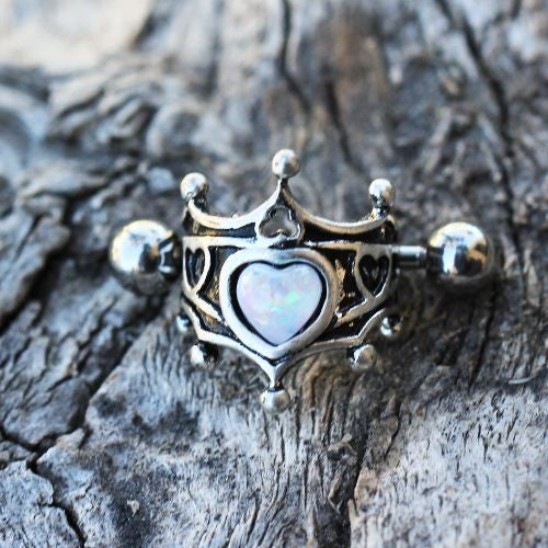 316L Stainless Steel Medieval Design Heart Crown